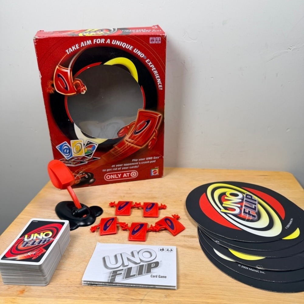 Uno Flip Card Game Target Exclusive 99% COMPETE 2009 Mattel Action Launcher Game
